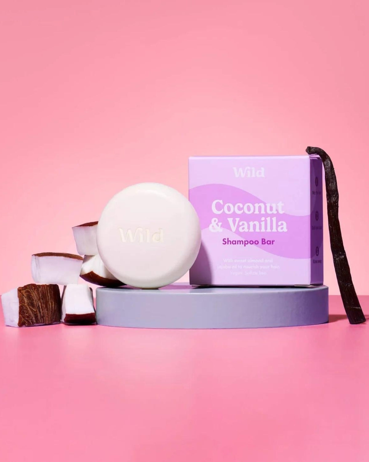 Sampon Solid Cocos si Vanilie, Vegan, 20g, Wild